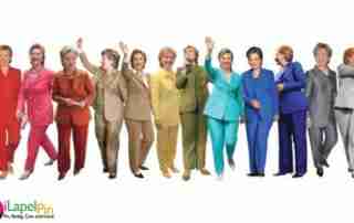 Rainbow Hillary - No Magnetic Pins iLapelpin.com professional custom lapel pins supplier