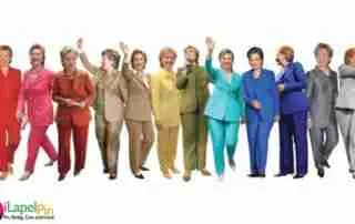 Rainbow Hillary - No Magnetic Pins iLapelpin.com professional custom lapel pins supplier