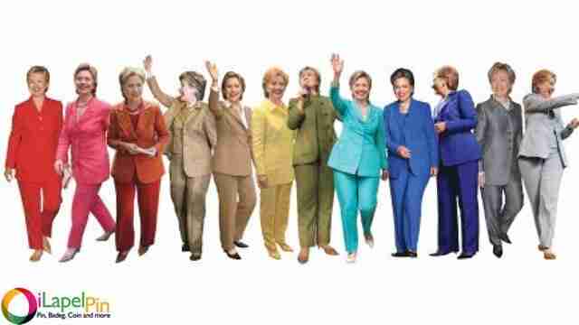 Rainbow Hillary - No Magnetic Pins iLapelpin.com professional custom lapel pins supplier